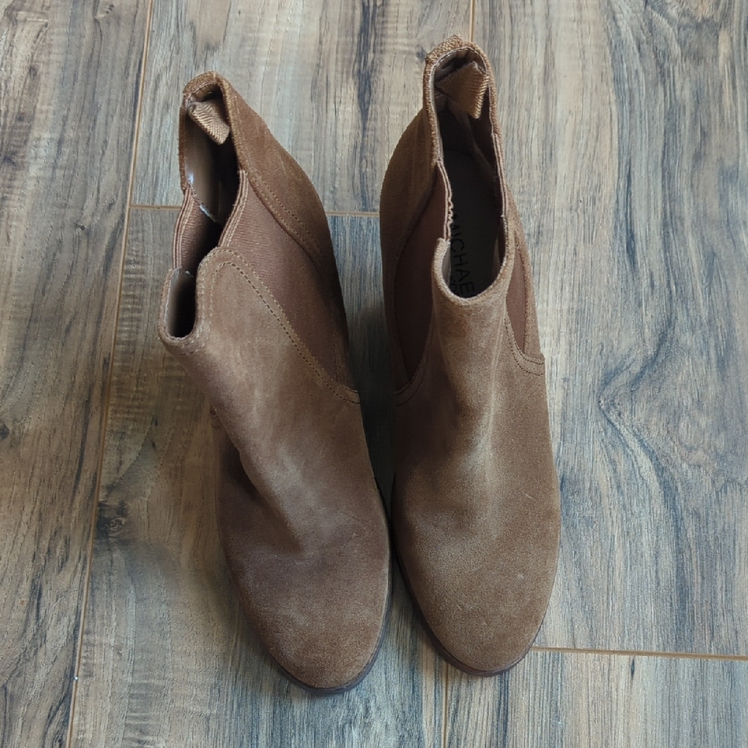 Michael Kors Brown Suede Leather Wedge Heeled Booties Women's Size 9.5